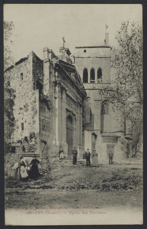 Carte postale ancienne Aniane église des pénitents - Archives départementales de l'Hérault - FRAD034-2FICP-04849-00001