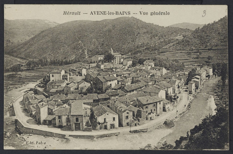 Carte postale ancienne Avène-les-Bains vue générale - Archives départementales de l'Hérault - FRAD034-2FICP-04872-00001