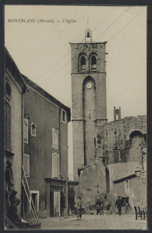 Carte postale ancienne Montblanc l'église - Archives départementales de l'Hérault - FRAD034-2FICP-06339-00001