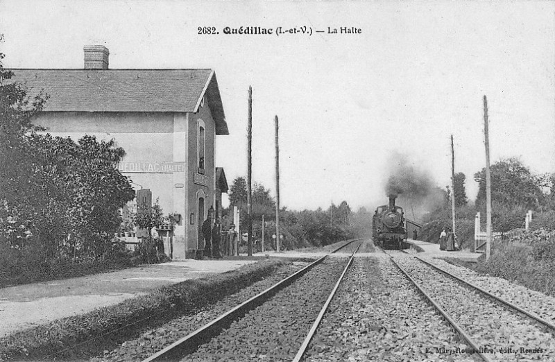 Carte postale ancienne GareQuédillac1900