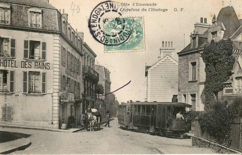 Carte postale ancienne Gf 3634 - Cote D'Emeraude - Le Carrefour de l'Horloge