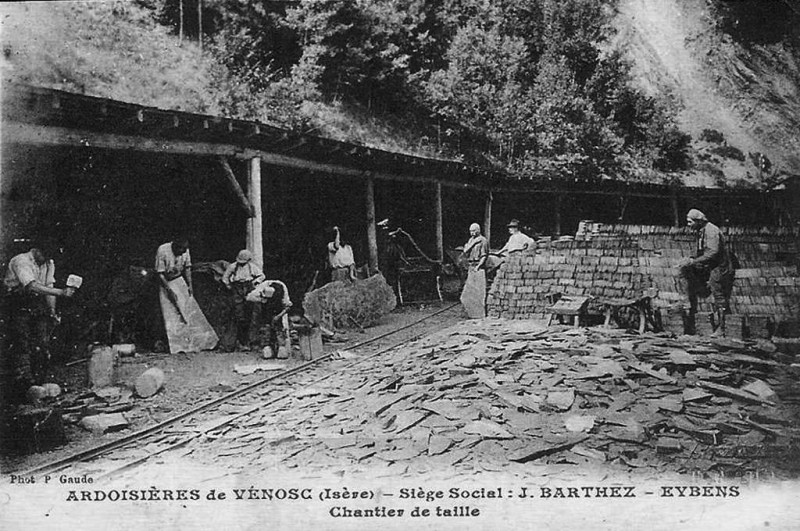 Carte postale ancienne Ardoisiere Venosc abc2