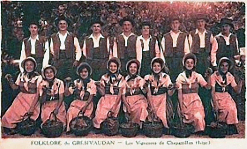 Carte postale ancienne Les vignerons de Chapareillan