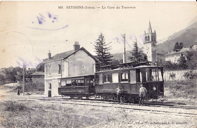 Carte postale ancienne Lp 901 - Seyssins - La Gare du Tramway
