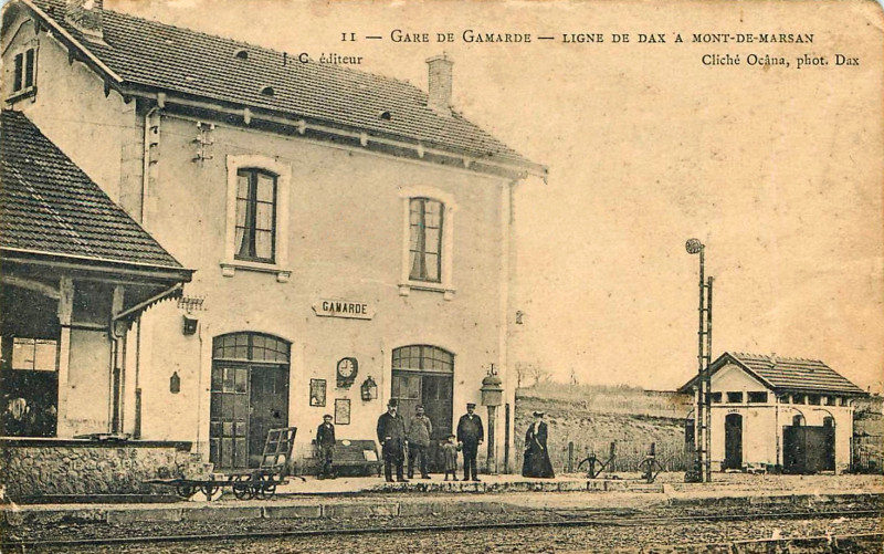 Carte postale ancienne Gamarde-les-Bains - Gare