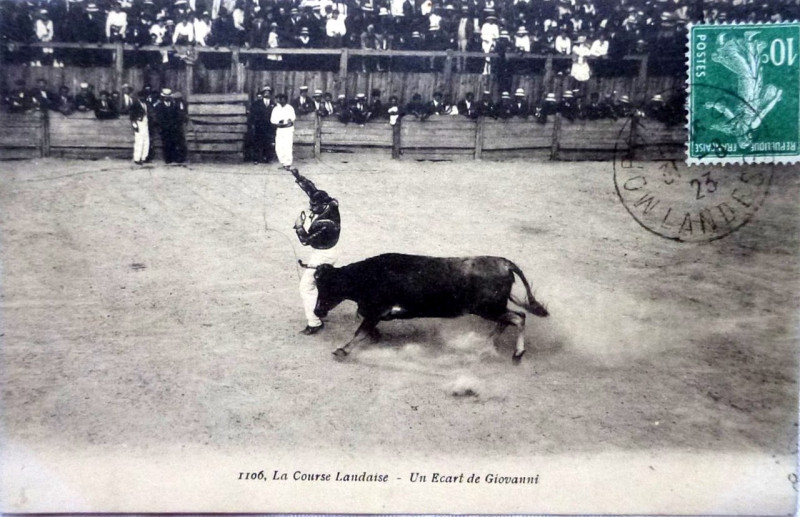 Carte postale ancienne Landes - Courses Landaises 4