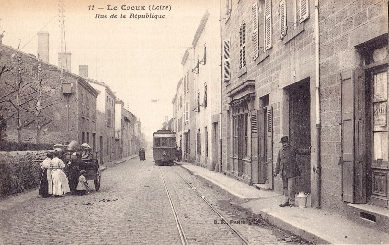 Carte postale ancienne Bf 11 - Le Creux - Rue de la République