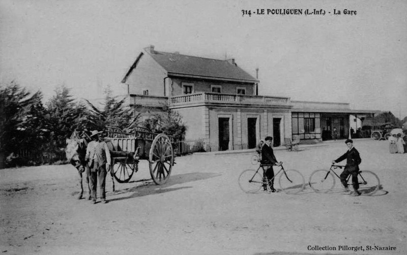 Carte postale ancienne Gare-LePouliguen-1900 au Pouliguen