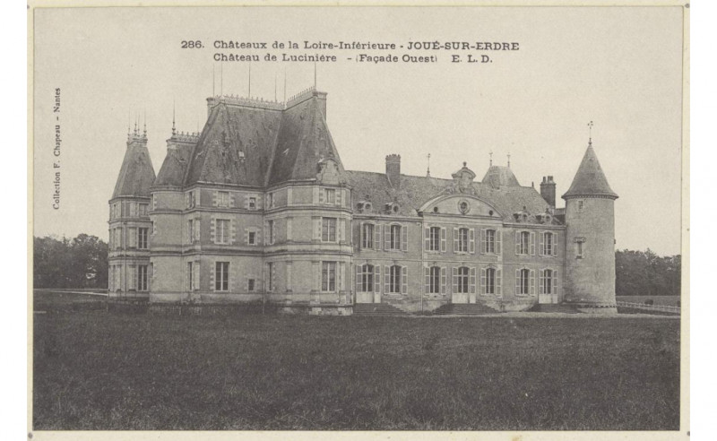 Carte postale ancienne Joué-sur-Erdre - Château de Lucinière (façade ouest)