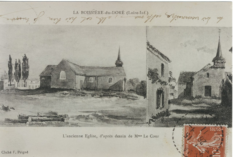 Carte postale ancienne La Boissière du Doré - l'Ancienne église