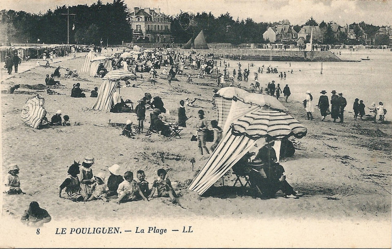 Carte postale ancienne Le Pouliguen-Fr-44-la plage-01