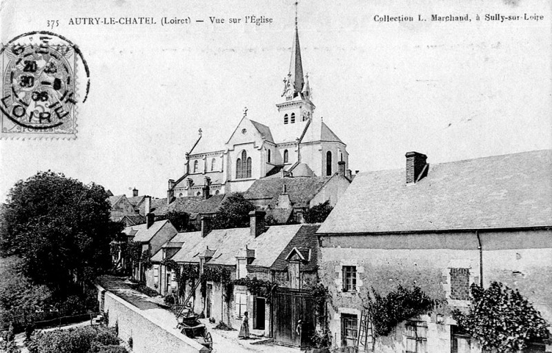Carte postale ancienne Cp Autry-le-Châtel vue sur l'église