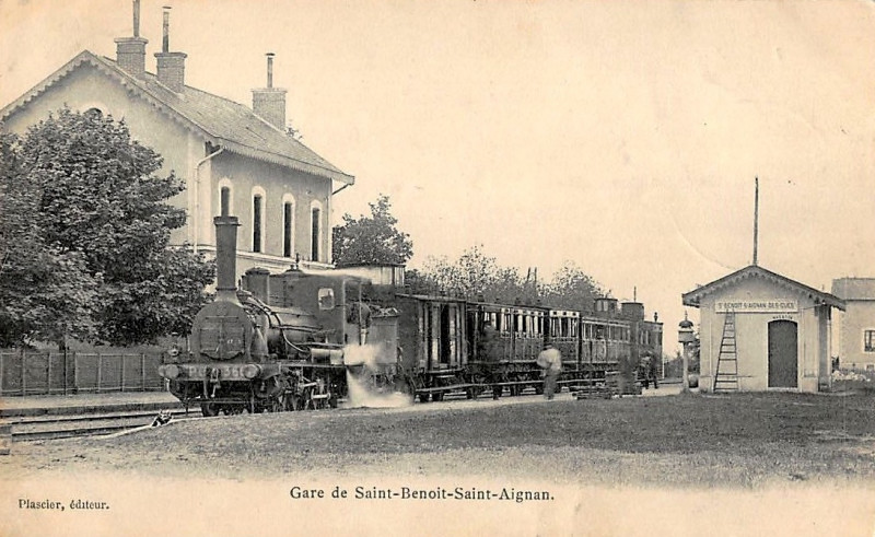 Carte postale ancienne Gare de Saint-Benoit - Saint-Aignan 01