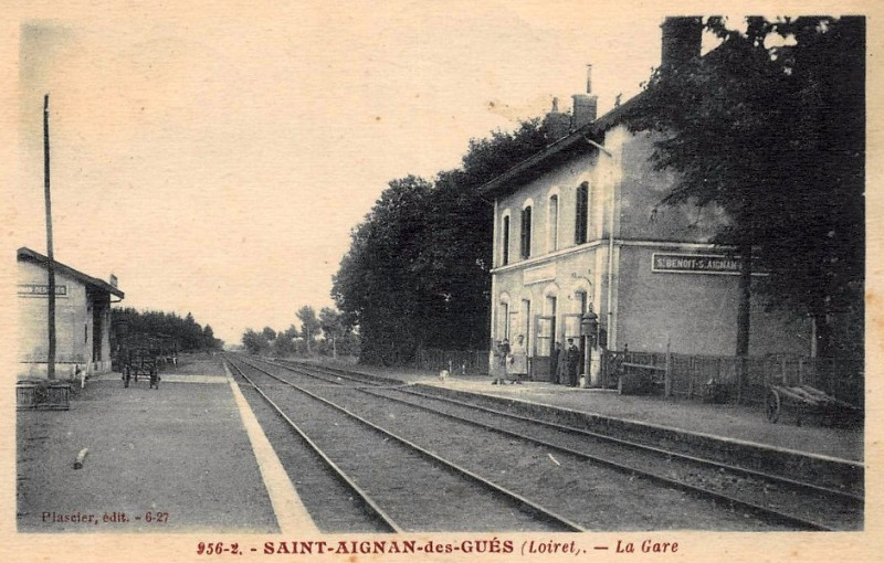 Carte postale ancienne Gare de Saint-Benoit - Saint-Aignan 02