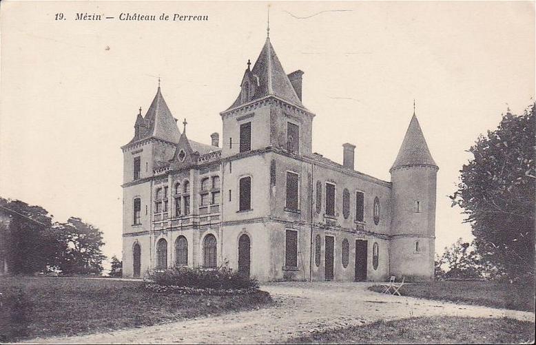 Carte postale ancienne Chateau de Perreau 1915