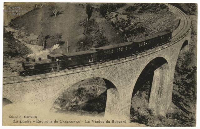 Carte postale ancienne Carte postale viaduc du Blocard ligne Florac - Sainte-Cécile - d'Andorge