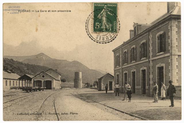 Carte postale ancienne Gare de Florac carte postale 2