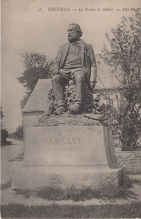 Carte postale ancienne Gréville - Statue Millet (CP)