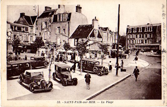 Carte postale ancienne Le front de mer de Saint-Pair-sur-mer (Manche)