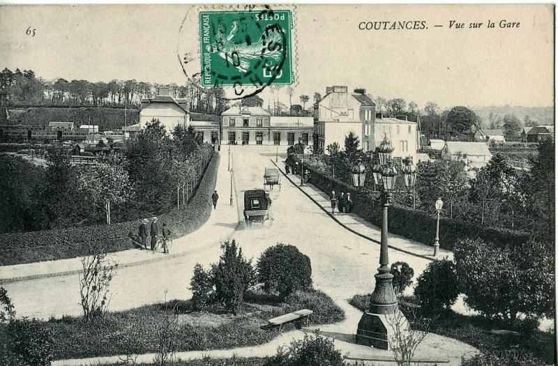 Carte postale ancienne Nd 65 - Coutances - Vue sur la Gare