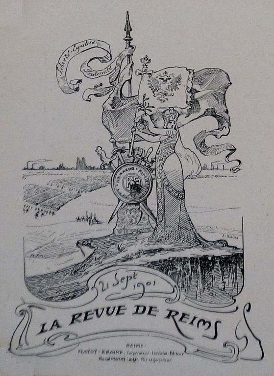 Carte postale ancienne 1901 revue de Reims