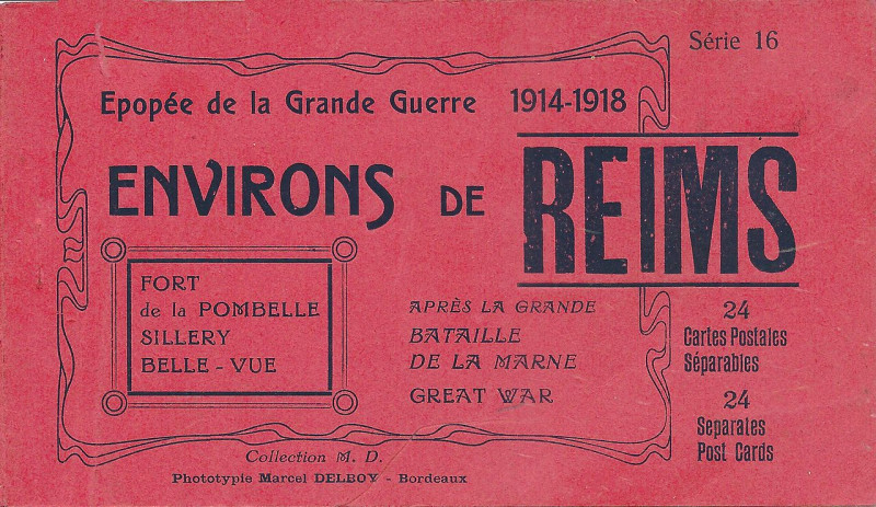 Carte postale ancienne Autour de Reims-Fr-51-en 1918-couverture du carnet-1