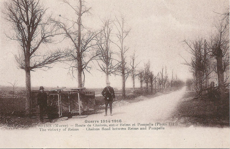 Carte postale ancienne Autour de Reims-Fr-51-route de Chalons
