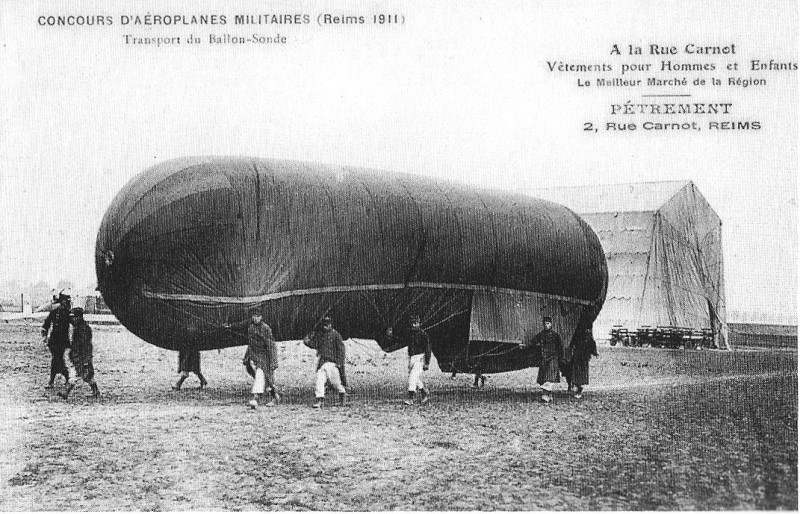 Carte postale ancienne Ballon sonde pour le concours militaire 1911