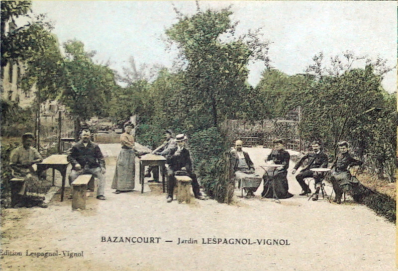 Carte postale ancienne Bazancourt jardin 8400