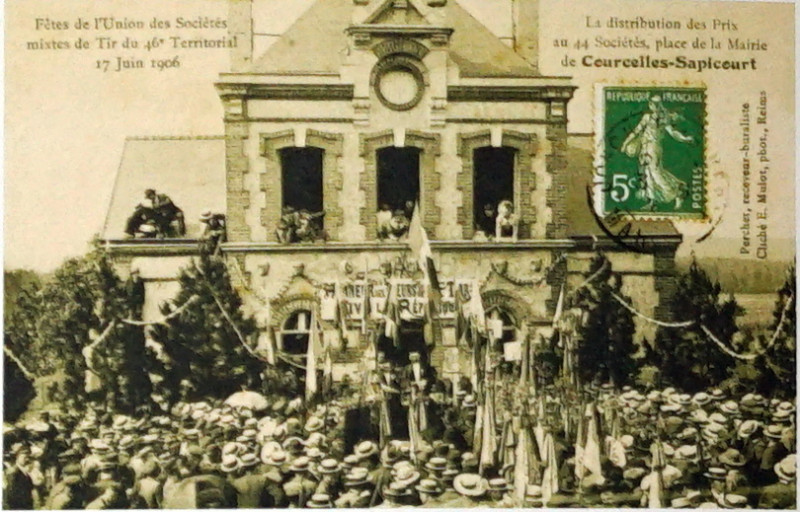 Carte postale ancienne Courcelles sapicourt 1906 8550