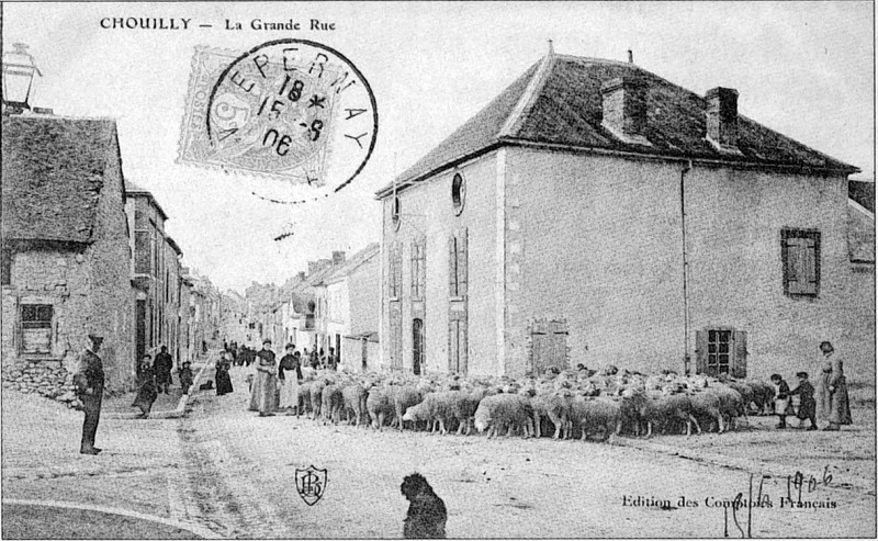 Carte postale ancienne Cp 07869 Chouilly sortie des moutons 1906