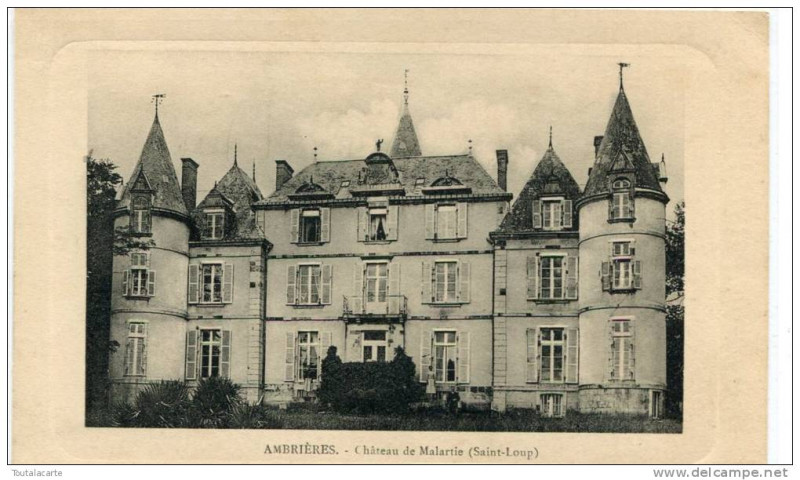 Carte postale ancienne 1900 circa carte postale Ambrières, Château de Malartie (Malortie) Saint Loup