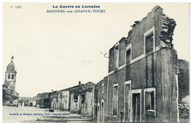 Carte postale ancienne Mandres-aux-Quatre-Tours, la Guerre en Lorraine P-Fg-Cp-00256