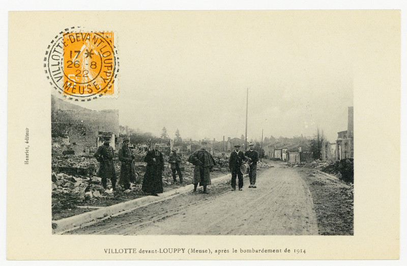 Carte postale ancienne Villotte devant-Louppy (Meuse), après le bombardement de 1914 P-Fg-Cp-00552