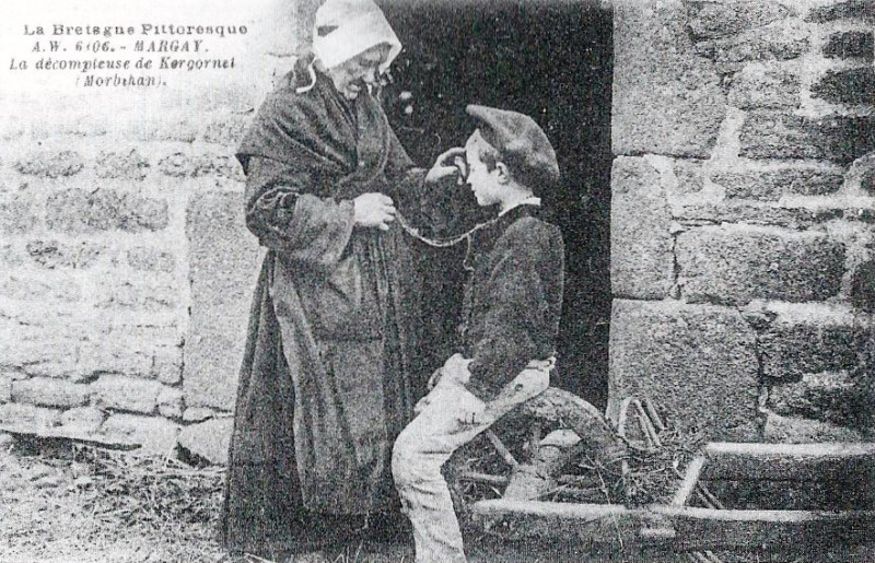 Carte postale ancienne Décompteuse de Kergornet Gestel