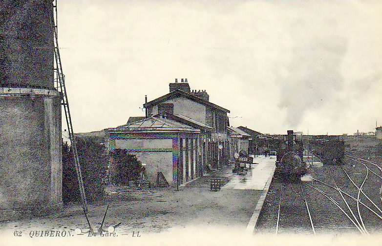 Carte postale ancienne Gare-Quiberon-1900