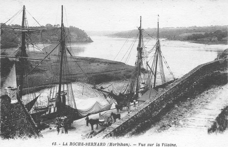 Carte postale ancienne Sailing ships at La Roche-Bernard