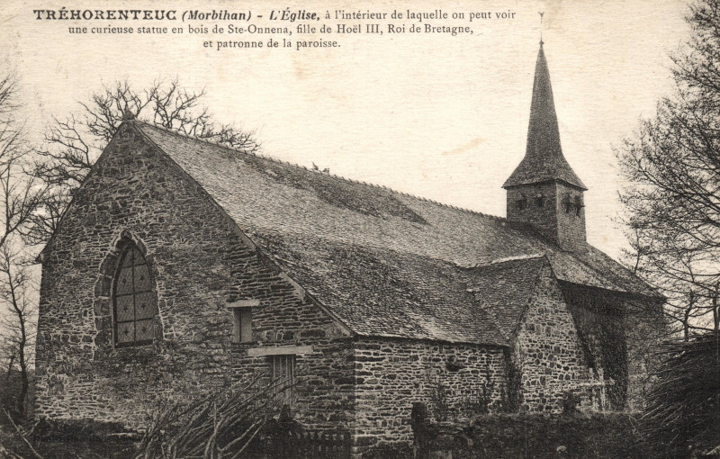 Carte postale ancienne Tréhorenteuc, ancienne eglise