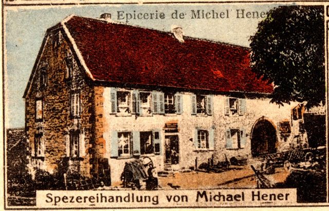 Carte postale ancienne Liederschiedt epicerie hener 1931
