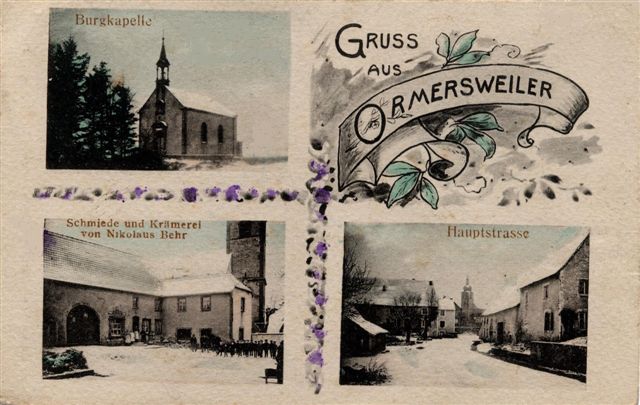 Carte postale ancienne Ormersviller village 1918