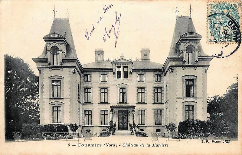 Carte postale ancienne Château de la Marlière à Fourmies