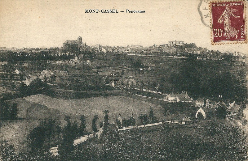Carte postale ancienne Mont-Cassel panorama postcard 1