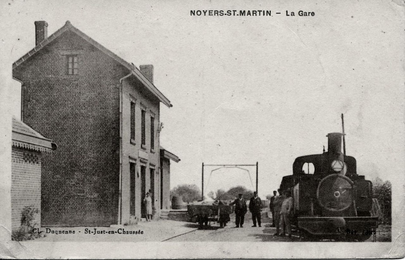 Carte postale ancienne Duquenne - Noyers-St-Martin - La Gare