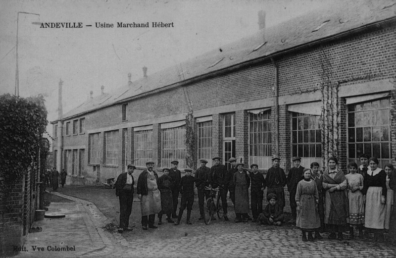 Carte postale ancienne Usine marchand hebert andeville