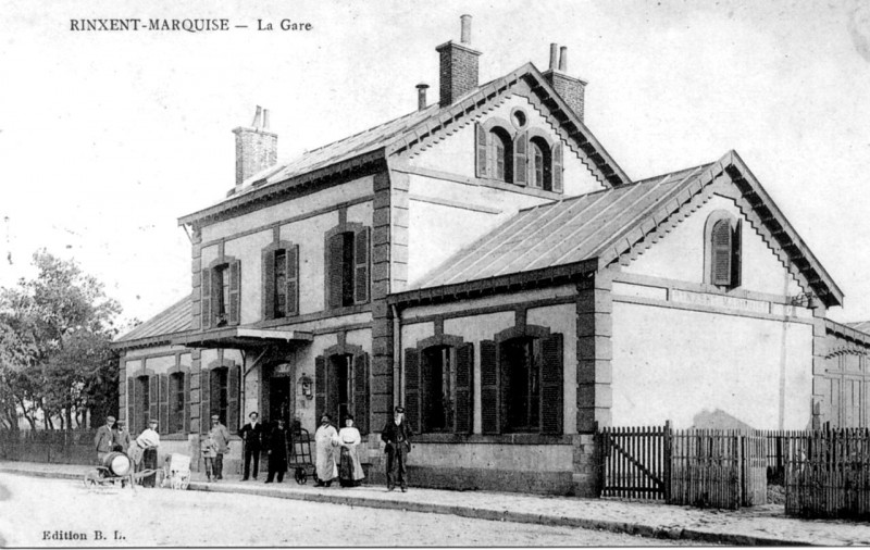 Carte postale ancienne Rinxent Marquise -la gare