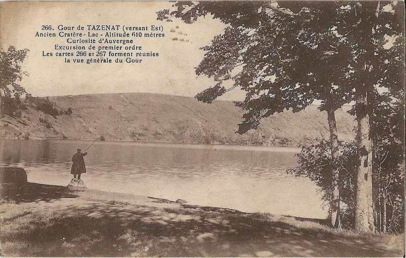 Carte postale ancienne Gour de Tazenat-versant Est-vers 1930