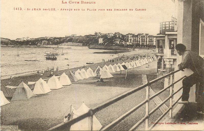 Carte postale ancienne Aperçu de la plage Sjl
