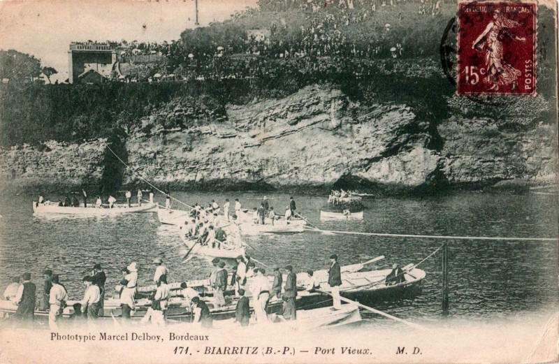 Carte postale ancienne Biarritz - Port vieux 1