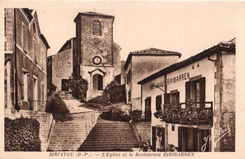 Carte postale ancienne Biriatou (64) - église 1