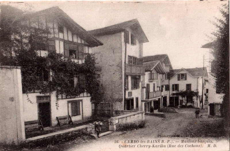 Carte postale ancienne Cambo (64) - quartier Cherry-Karika